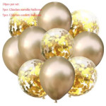 10 gaisa baloni - zelta krāsas  