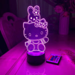 3D lampa Hello Kitty ar zaķi