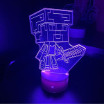 3D lampa Minecraft Steve in diamond 